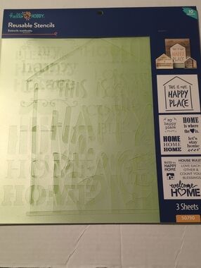 Hello Hobby Reusable Stencils - Green Lettering Set